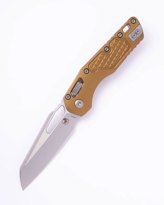 Microtech Knives, LLC™ MSI Crossbar Lock 210-10FRTA Tan Anodized 7075-T6 Aluminum M390MK Stainless Steel Pocket Knife