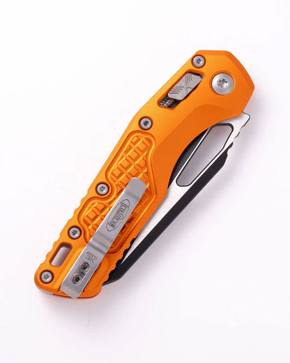 Microtech Knives, LLC™ MSI Crossbar Lock T210-1FROR Orange Anodized 7075-T6 Aluminum M390MK Stainless Steel Pocket Knife
