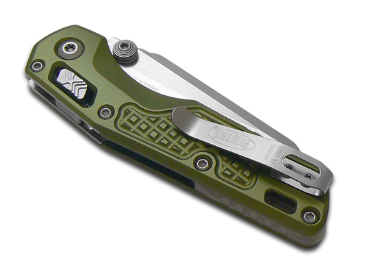 Microtech Knives, LLC™ MSI Mini Crossbar Lock 210M-10FROD OD Green 7075-T6 Aluminum M390MK Stainless Steel Pocket Knife