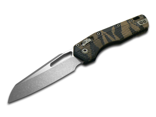 Microtech Knives, LLC™ MSI Crossbar Lock 210T-10APPMTRC Tiger Camo Polymer M390MK Stainless Steel Pocket Knife