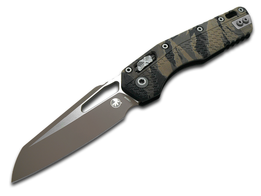 Microtech Knives, LLC™ MSI Crossbar Lock 210T-1PMTEC-Y6 Terrain Tiger Camo Polymer M390MK Stainless Steel Pocket Knife
