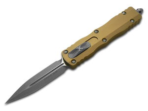 Microtech Knives, LLC™ Dirac D/E OTF 225-10APTA Tan 7075-T6 Aluminum M390MK Stainless Steel Pocket Knife