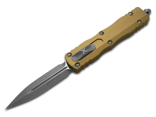 Microtech Knives, LLC™ Dirac D/E OTF 225-10APTA Tan 7075-T6 Aluminum M390MK Stainless Steel Pocket Knife