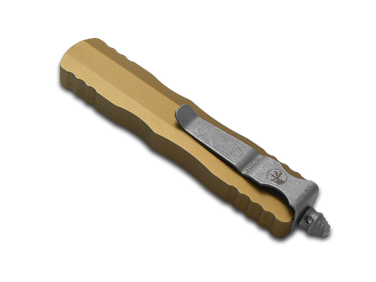 Microtech Knives, LLC™ Dirac D/E OTF 225-10APTA Tan 7075-T6 Aluminum M390MK Stainless Steel Pocket Knife