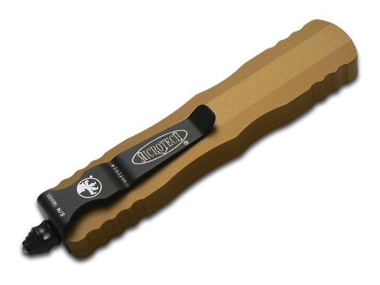 Microtech Knives, LLC™ Dirac D/E OTF 225-1TA Tan 7075-T6 Aluminum M390MK Stainless Steel Pocket Knife