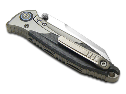Microtech Knives, LLC™ Socom Bravo Mini Frame Lock 263M-4CFTI Carbon Fiber and Titanium M390 Stainless Steel Pocket Knife