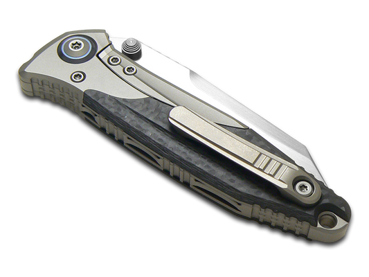 Microtech Knives, LLC™ Socom Bravo Mini Frame Lock 263M-4CFTI Carbon Fiber and Titanium M390 Stainless Steel Pocket Knife