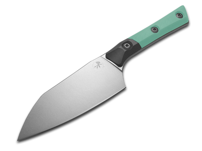 Microtech Knives, LLC™ Small Santoku Kitchen Knife 3300B-10CA Caribbean Blue G10 M390MK Stainless Steel Knife