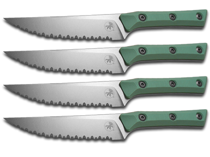 Microtech Knives, LLC™ 4-Piece Steak Knife Set 3600-12SETCA Caribbean Blue G10 M390MK Stainless Steel