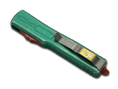 Microtech Knives, LLC™ UTX-70 OTF 419-10BH Red & Green Aluminum Premium Stainless Steel Pocket Knife