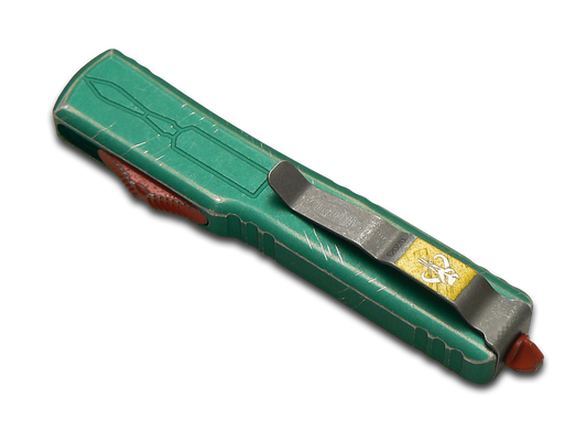 Microtech Knives, LLC™ UTX-70 OTF 419-10BH Red & Green Aluminum Premium Stainless Steel Pocket Knife