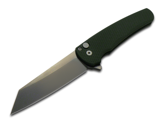 Pro-Tech Knives, LLC™ Malibu Button Lock 5406-SG Dark Green 6061-T6 Aluminum MagnaCut Stainless Steel Pocket Knife