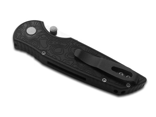 Pro-Tech Knives, LLC™ TR-3 Integrity Button Lock INT1105-TOPO Black Anodized 6061-T6 Aluminum MagnaCut Stainless Steel Pocket Knife