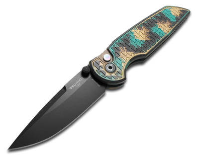Pro-Tech Knives, LLC™ TR-3 Integrity Button Lock INT1106-SHIPWRECK Shipwreck Anodized 6061-T6 Aluminum MagnaCut Stainless Steel Pocket Knife