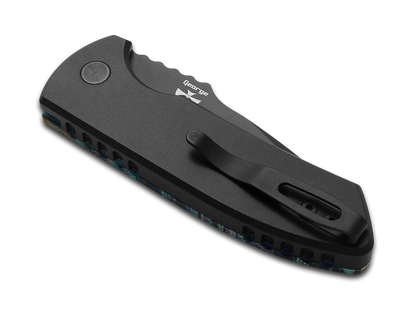 Pro-Tech Knives, LLC™ Short Bladed Rockeye LG423-STARRY NIGHT Starry Night G-Carta and Black 6061-T6 Aluminum CPM S35VN Stainless Steel Pocket Knife