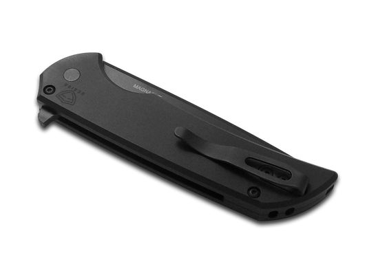 Pro-Tech Knives, LLC™ Mordax Button Lock MX103 Black Anodized 6061-T6 Aluminum MagnaCut Stainless Steel Pocket Knife