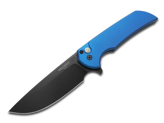 Pro-Tech Knives, LLC™ Mordax Button Lock MX103-LTD Blue Anodized 6061-T6 Aluminum MagnaCut Stainless Steel Pocket Knife