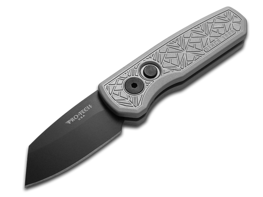 Pro-Tech Knives, LLC™ Runt 5 R5203-GREY NEXUS Gray 6061-T6 Aluminum CPM 20CV Stainless Steel Pocket Knife