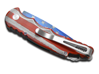 Pro-Tech Knives, LLC™ Tactical Response 5 TR-5-T501-PATRIOT Red & White Stripe Cerakote 6061-T6 Aluminum CPM S35VN Stainless Steel Pocket Knife
