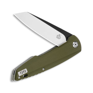 QSP Knives™ Phoenix Liner Lock 108-B Green G10 D2 Semi-Stainless Steel Pocket Knife