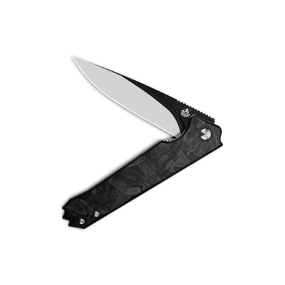 QSP Knives™ Mamba Liner Lock 111-A2 Black Shredded Carbon Fiber VG10 Stainless Steel Pocket Knife