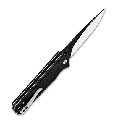 QSP Knives™ Mamba Liner Lock 111-A2 Black Shredded Carbon Fiber VG10 Stainless Steel Pocket Knife
