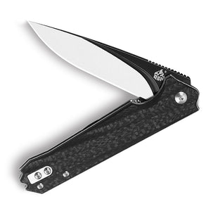 QSP Knives™ Mamba Liner Lock 111-A Black Carbon Fiber VG10 Stainless Steel Pocket Knife