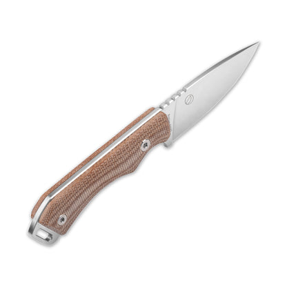 QSP Knives™ Workaholic Fixed Blade 124-A Brown Micarta Bohler N690 Stainless Steel Knife