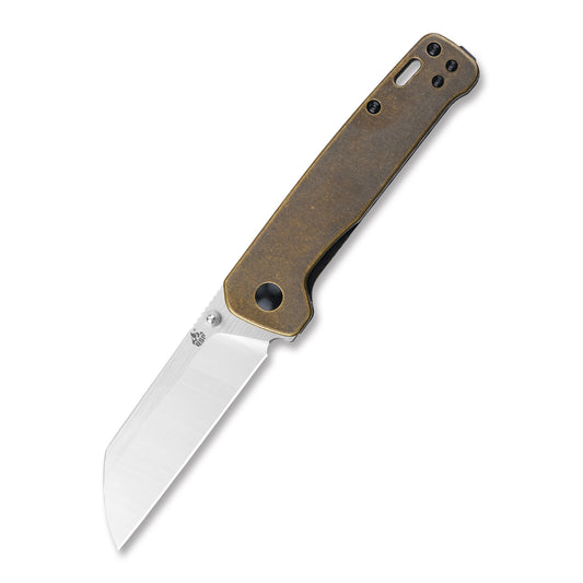 QSP Knives™ Penguin Liner Lock 130-F Brass D2 Semi-Stainless Steel Pocket Knife