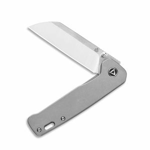 QSP Knives™ Penguin Liner Lock 130-P Gray Titanium 154CM Stainless Steel Pocket Knife