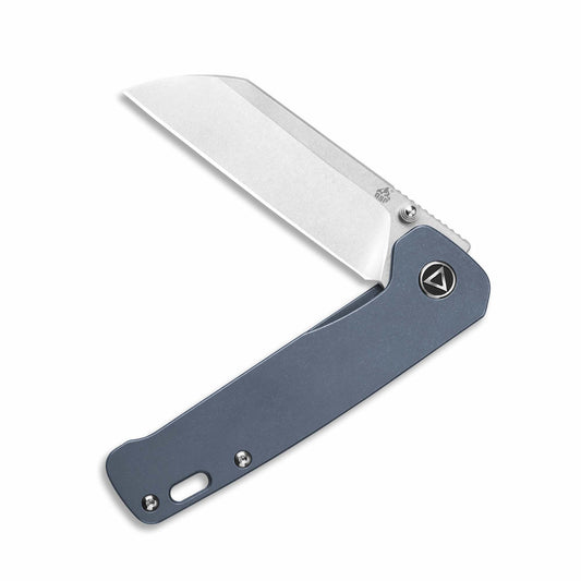 QSP Knives™ Penguin Liner Lock 130-R Blue Titanium 154CM Stainless Steel Pocket Knife