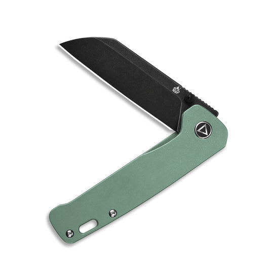 QSP Knives™ Penguin Liner Lock 130-Y Green Titanium 154CM Stainless Steel Pocket Knife