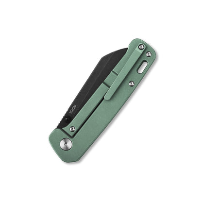 QSP Knives™ Penguin Liner Lock 130-Y Green Titanium 154CM Stainless Steel Pocket Knife
