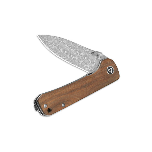 QSP Knives™ Hawk Liner Lock 131-B Verawood Laminated Damascus Steel Pocket Knife