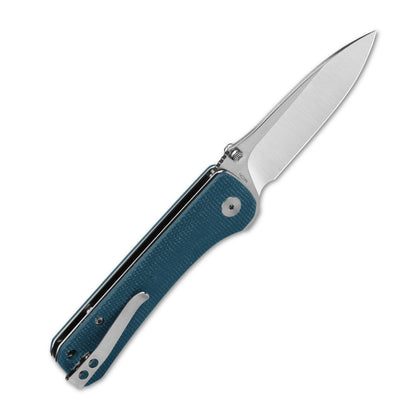 QSP Knives™ Hawk Liner Lock 131-I Blue Micarta Sandvik 14C28N Stainless Steel Pocket Knife