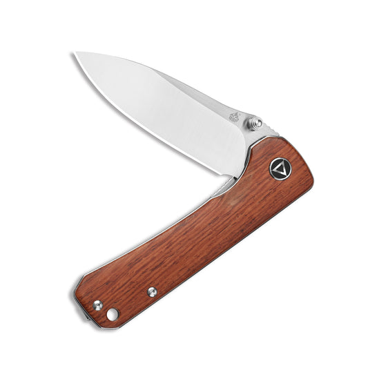 QSP Knives™ Hawk Liner Lock 131-O1 Mkuruti Wood Sandvik 14C28N Stainless Steel Pocket Knife