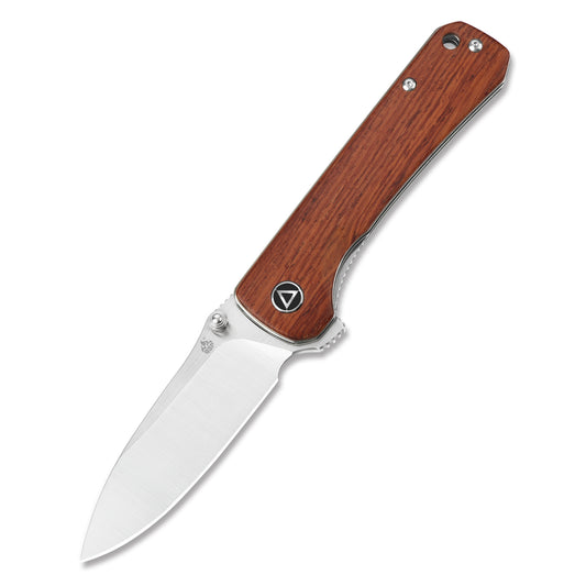 QSP Knives™ Hawk Liner Lock 131-O1 Mkuruti Wood Sandvik 14C28N Stainless Steel Pocket Knife