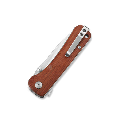 QSP Knives™ Hawk Liner Lock 131-O1 Mkuruti Wood Sandvik 14C28N Stainless Steel Pocket Knife