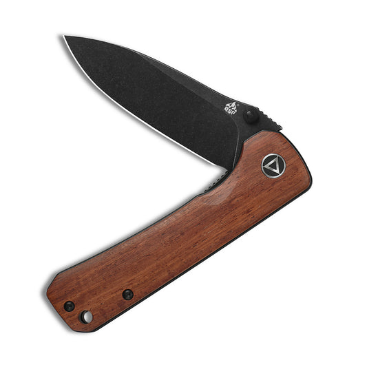 QSP Knives™ Hawk Liner Lock 131-O2 Mkuruti Wood Sandvik 14C28N Stainless Steel Pocket Knife