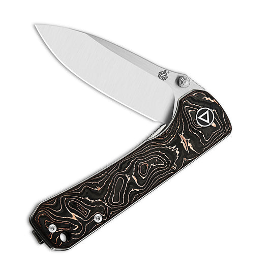 QSP Knives™ Hawk Liner Lock 131-T Copper Carbon Fiber CPM S35VN Stainless Steel Pocket Knife