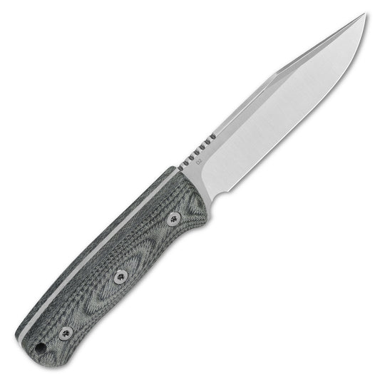QSP Knives™ Bison Fixed Blade 134-B Denim Micarta D2 Semi-Stainless Steel Knife