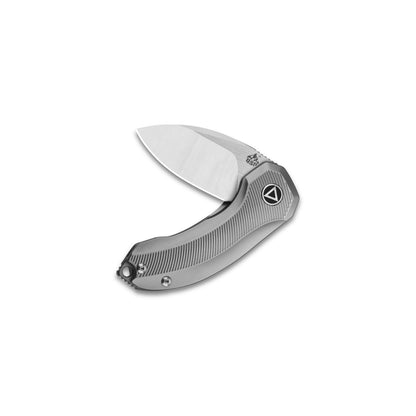 QSP Knives™ Hamster Frame Lock 138-A Gray Titanium CPM S35VN Stainless Steel Pocket Knife