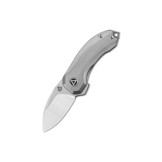 QSP Knives™ Hamster Frame Lock 138-A Gray Titanium CPM S35VN Stainless Steel Pocket Knife