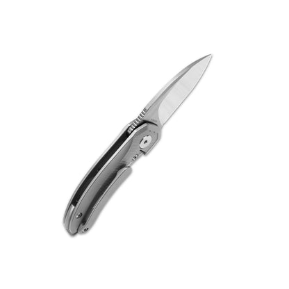 QSP Knives™ Hamster Frame Lock 138-A Gray Titanium CPM S35VN Stainless Steel Pocket Knife