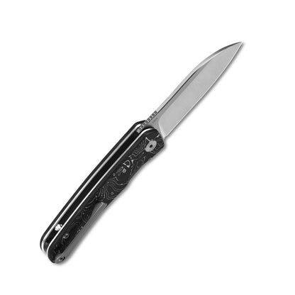 QSP Knives™ Otter Liner Lock 140-A1 Aluminum Carbon Fiber CPM S35VN Stainless Steel Pocket Knife