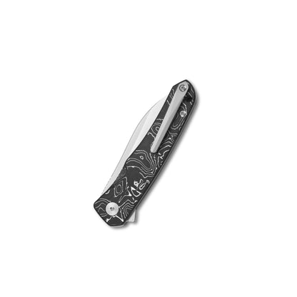 QSP Knives™ Otter Liner Lock 140-A1 Aluminum Carbon Fiber CPM S35VN Stainless Steel Pocket Knife