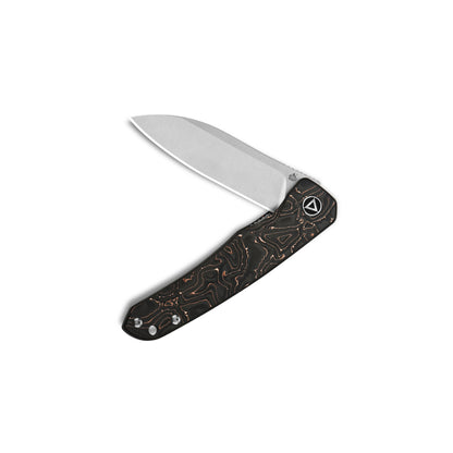 QSP Knives™ Otter Liner Lock 140-B1 Copper Carbon Fiber CPM S35VN Stainless Steel Pocket Knife