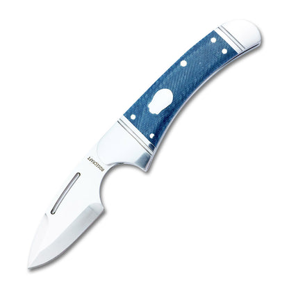 RoseCraft Blades LLC™ Zambezi RCT002-BM Blue Denim Micarta D2 Semi-Stainless Steel Pocket Knife
