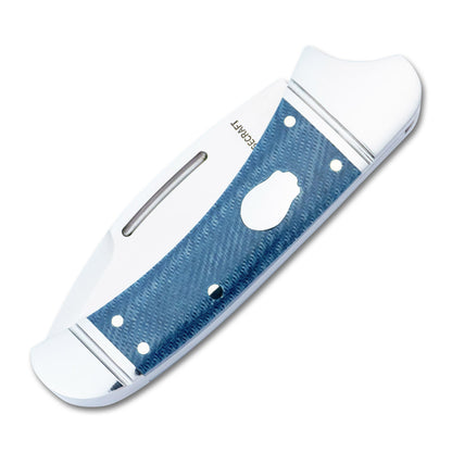 RoseCraft Blades LLC™ Zambezi RCT002-BM Blue Denim Micarta D2 Semi-Stainless Steel Pocket Knife