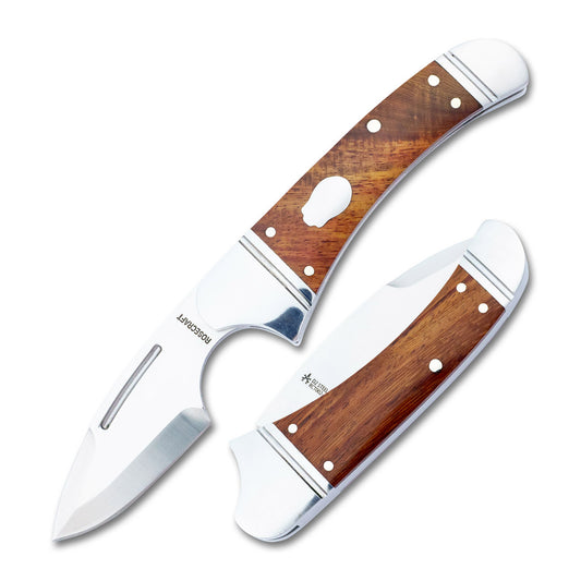 RoseCraft Blades LLC™ Zambezi RCT002-RW Rosewood D2 Semi-Stainless Steel Pocket Knife